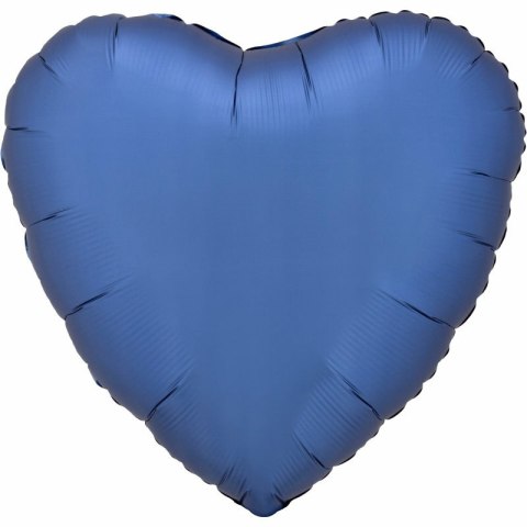 Balon foliowy Lustre Azure niebieski serce 43cm 9914096