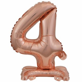 Balon foliowy mini cyfra 4 ze stopką różowe złoto 22x40cm 9911737