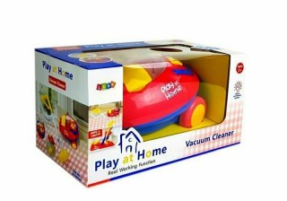 Duży odkurzacz czerwono żółty na baterie światła dźwięki 6581 Lean Toys