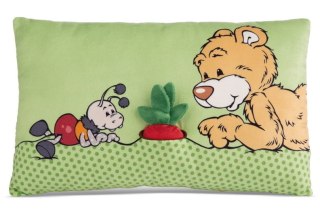 NICI 49449 Maskotka poduszka Miś Mielo z rzodkiewką 2D 43x25cm GREEN