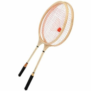 Badminton drewniany 2 rakietki + lotka