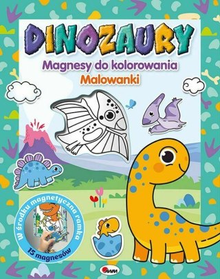 Książeczka Malowanki Magnesy do kolorowania Dinozaury