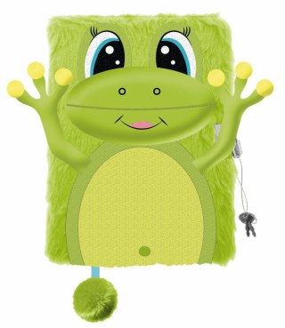 Pamiętnik z kłódką 3D włochacz A5 96k linia HAPPY FROG Żaba