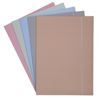 Teczka z gumką OFFICE PRODUCTS, Pastel soft touch, karton/lakier, A4, 320gsm, 3-skrz., mix kolorów, cena za 1 szt