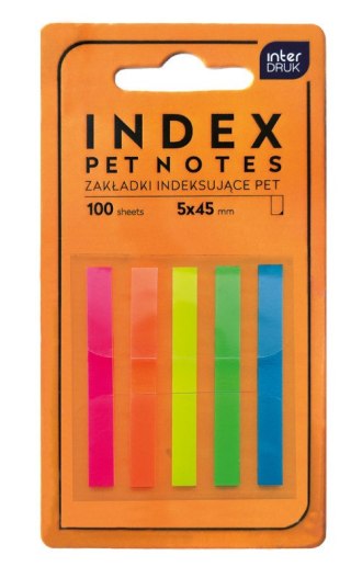 Zakładki indeksujące paski PET NOTES NEON 45mm 100szt