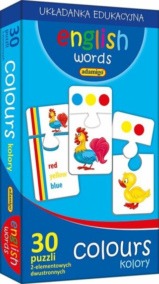 Colours. Kolory. English words ADAMIGO