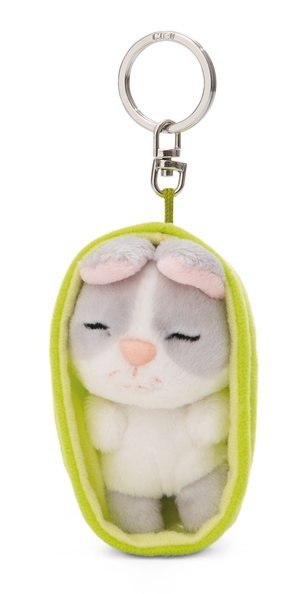 NICI 49982 Brelok Sleeping Pets królik szary 8cm, koszyk zielony