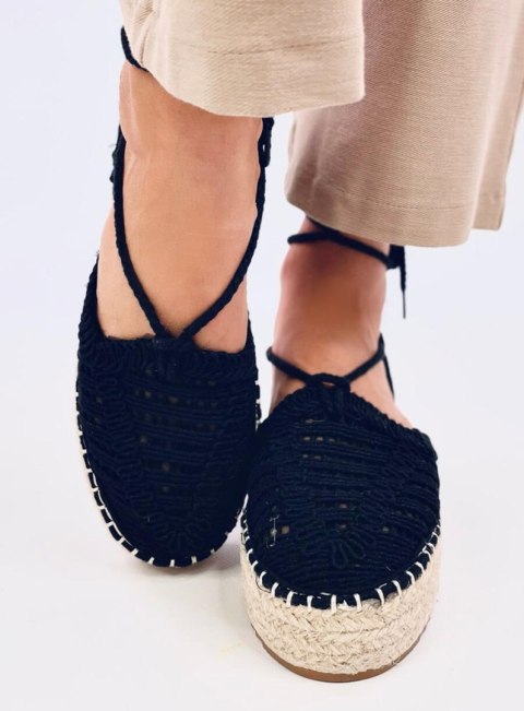 Espadryle damskie sznurkowe YAWEH BLACK - 40 Espadryle damskie sznurkowe YAWEH BLACK - 40