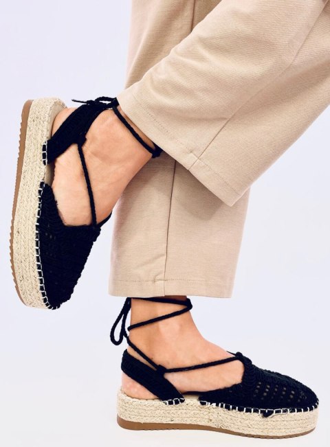 Espadryle damskie sznurkowe YAWEH BLACK - 40 Espadryle damskie sznurkowe YAWEH BLACK - 40