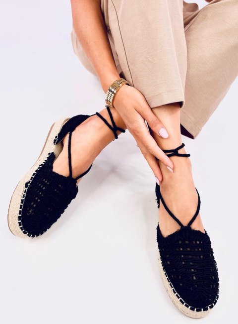 Espadryle damskie sznurkowe YAWEH BLACK - 40 Espadryle damskie sznurkowe YAWEH BLACK - 40