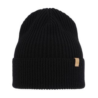 Czapka zimowa damska, czarna, 100% wełniana merino Isla