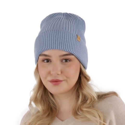 Czapka zimowa damska, szmaragdowa, 100% wełniana merino Isla