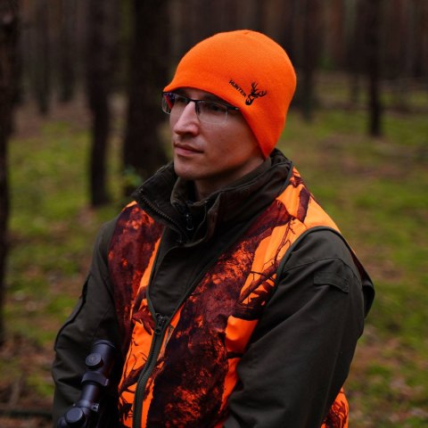Czapka męska zimowa, pomarańczowa, myśliwska Hunter Czapka męska zimowa, pomarańczowa, myśliwska Hunter