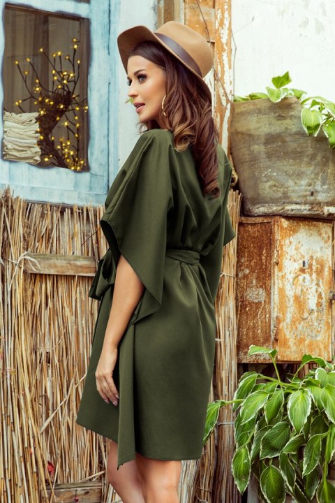 287-13 SOFIA Sukienka motyl - KHAKI - L/XL 287-13 SOFIA Sukienka motyl - KHAKI - L/XL