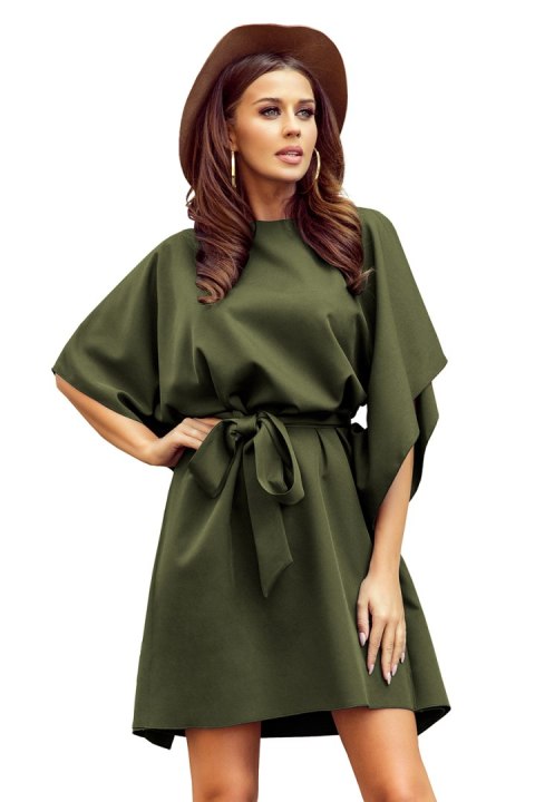 287-13 SOFIA Sukienka motyl - KHAKI - L/XL 287-13 SOFIA Sukienka motyl - KHAKI - L/XL