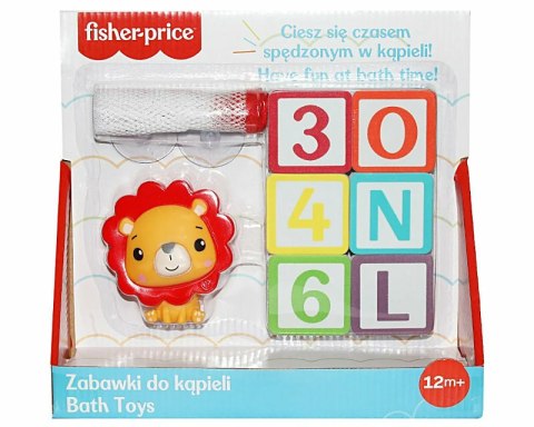 Fisher-Price Zabawka do kąpieli Literki, Cyferki + Figurka Lew CFGMBT004A