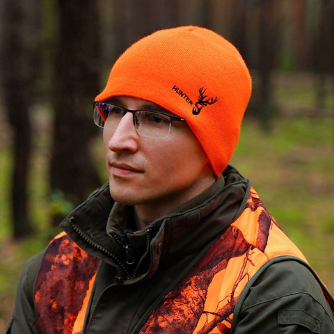 Czapka zimowa męska, pomarańczowa, myśliwska Hunter Czapka zimowa męska, pomarańczowa, myśliwska Hunter