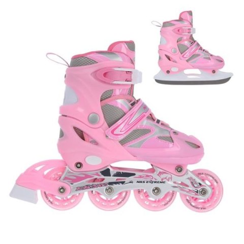 Łyżworolki Nils Extreme 2w1 Pink r.39-42 NH18366 A