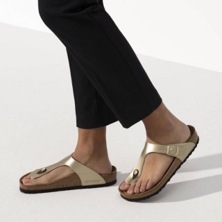 Japonki damskie Birkenstock Gizeh Birko-Flor Gold złote narrow wąskie (1016109)