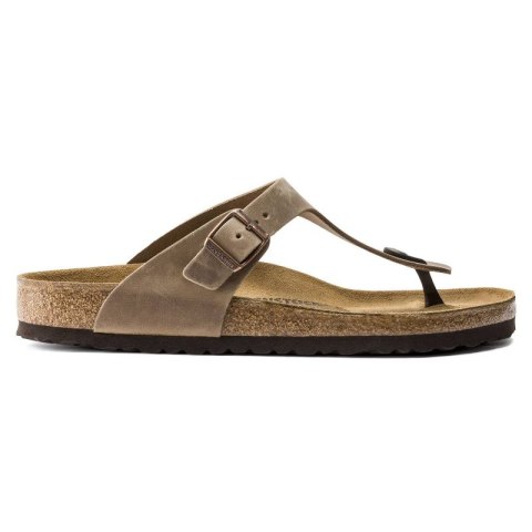 Japonki damskie Birkenstock Gizeh Oiled Leather Tabacco Brown Regular szerokie (0943811)