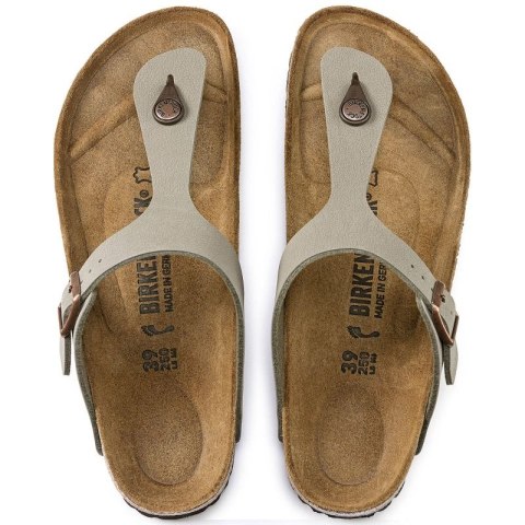 Japonki męskie szare Birkenstock Gizeh Birko-Flor Nubuck Stone regular szerokie (43391)