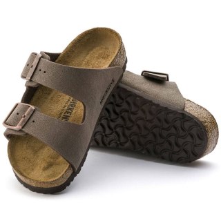 Klapki Birkenstock Arizona Kids Birko-Flor Nubuk Mocha narrow wąskie dziecięce młodzieżowe (0552893)