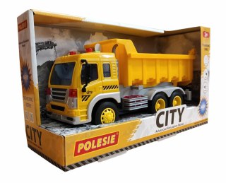 Polesie 86204 City samochód - wywrotka inercyjny żółty (ze światłem i dźwiękiem) w pudełku