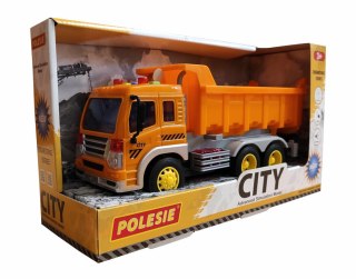 Polesie 86235 City samochód - wywrotka inercyjny pomarańczowy (ze światłem i dźwiękiem) w pudełku