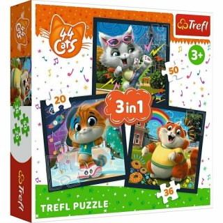 Puzzle 3w1 Poznaj Urocze Kociaki. 44 Cats 34865 Trefl