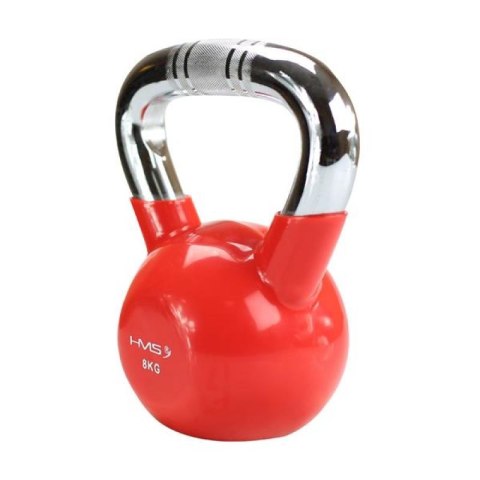 Kettlebell żeliwny uchwyt chrom radełkowany HMS KTC06 RED