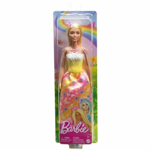 Barbie Lalka Fairytale Księżniczka Żółto-różowy strój HRR09 HRR07 MATTEL