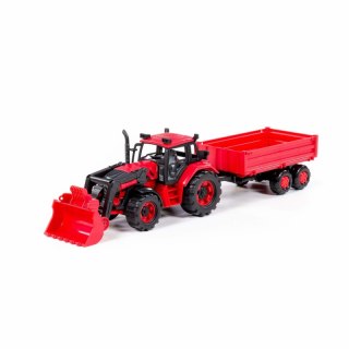 Polesie 91871 Traktor BELARUS z ładowarką i przyczepą burtową