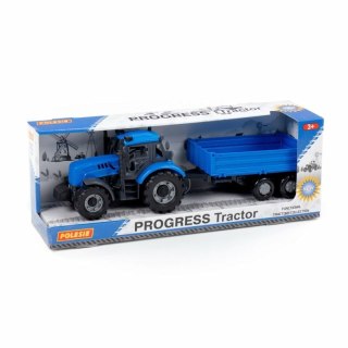 Polesie 91253 Traktor Progres inercyjny z przyczepą burtową niebieski w pudełku