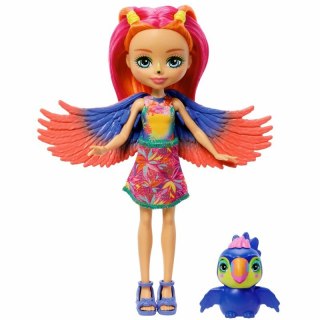 Enchantimals Lalka Tukan Trippi Toucan + zwierzątko HRX83 MATTEL