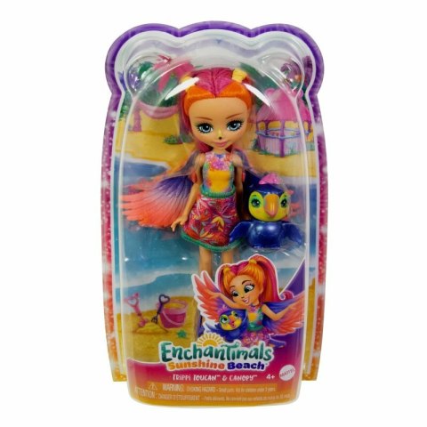 Enchantimals Lalka Tukan Trippi Toucan + zwierzątko HRX83 MATTEL