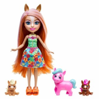 Enchantimals Rodzina koników Pensee Pony Zestaw lalka + zwierzątka HXB99 MATTEL