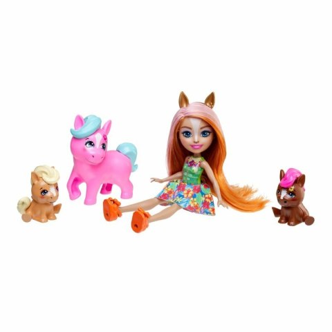 Enchantimals Rodzina koników Pensee Pony Zestaw lalka + zwierzątka HXB99 MATTEL