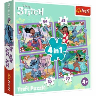 Puzzle 4w1 Szalony dzień Lilo i Stitch 34633 Trefl