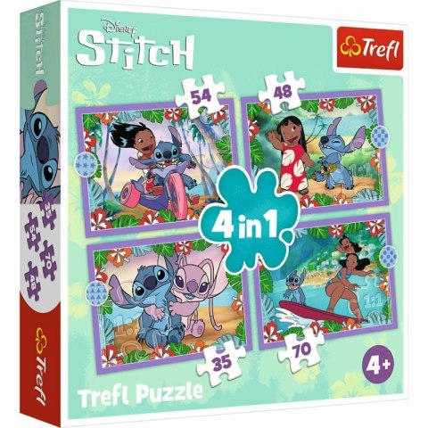 Puzzle 4w1 Szalony dzień Lilo i Stitch 34633 Trefl