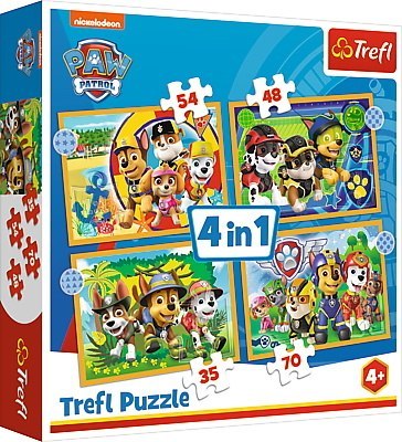 Puzzle 4w1 Wakacyjny Psi Patrol PAW PATROL 34395 Trefl p8